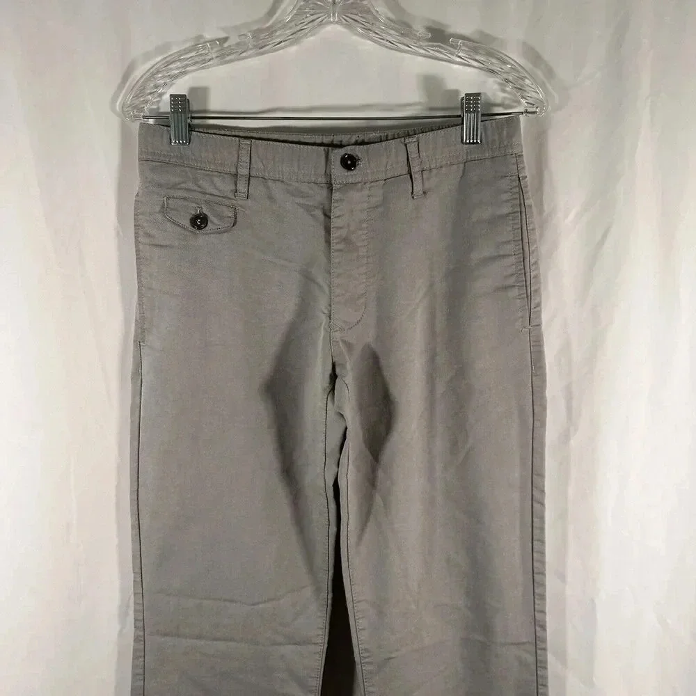 Zara Man Pants Men's 30 Solid Grey Pockets Button Zip Office Work Pants